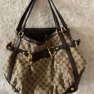 Gucci authentic handbag brown in color
